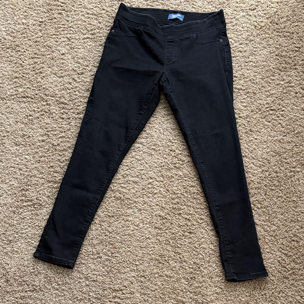 Old Navy Women's Rockstar Mid-Rise Black Skinny Pants